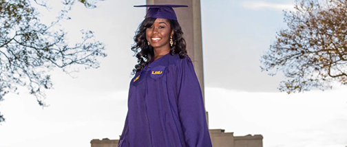 Jasmine Kudji LSU graduation